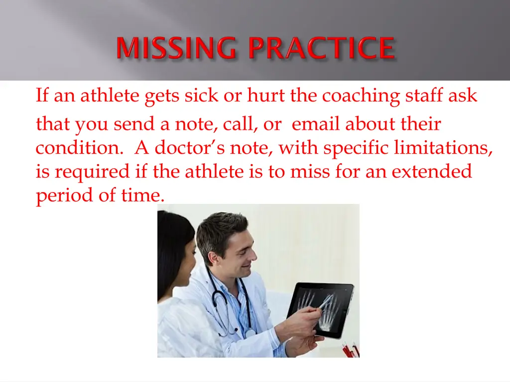 if an athlete gets sick or hurt the coaching