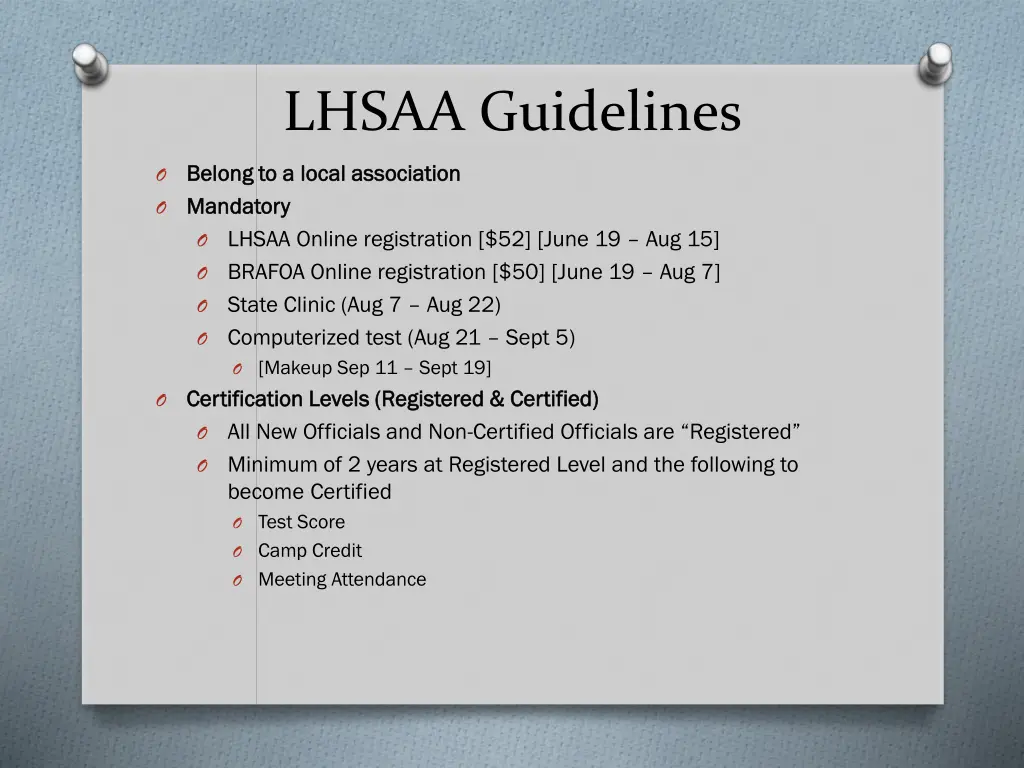 lhsaa guidelines 1