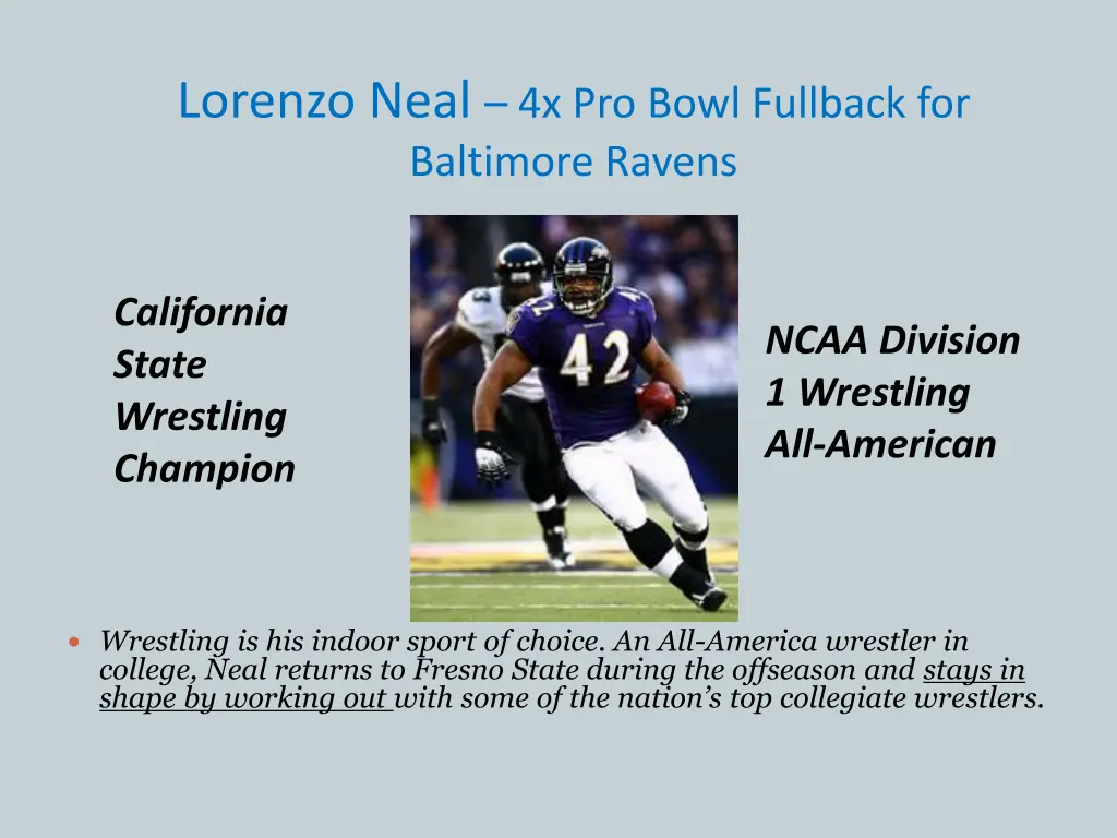 lorenzo neal 4x pro bowl fullback for baltimore