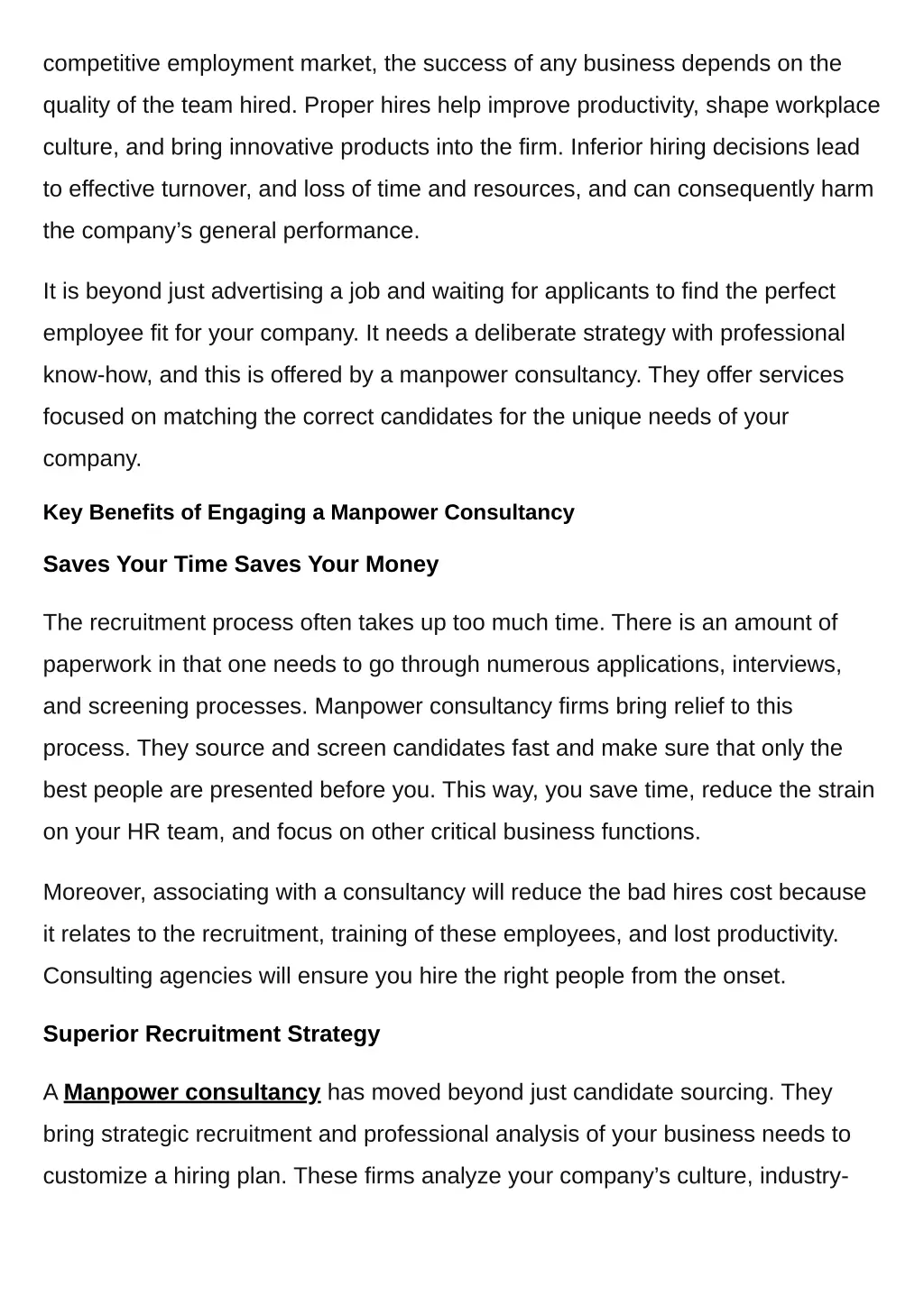 competitive employment market the success