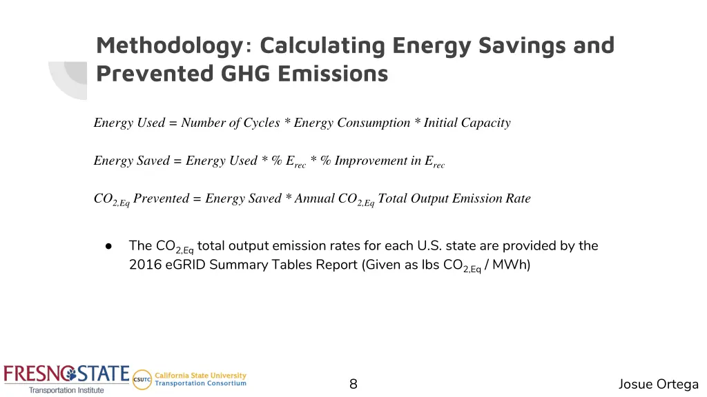 methodology calculating energy savings