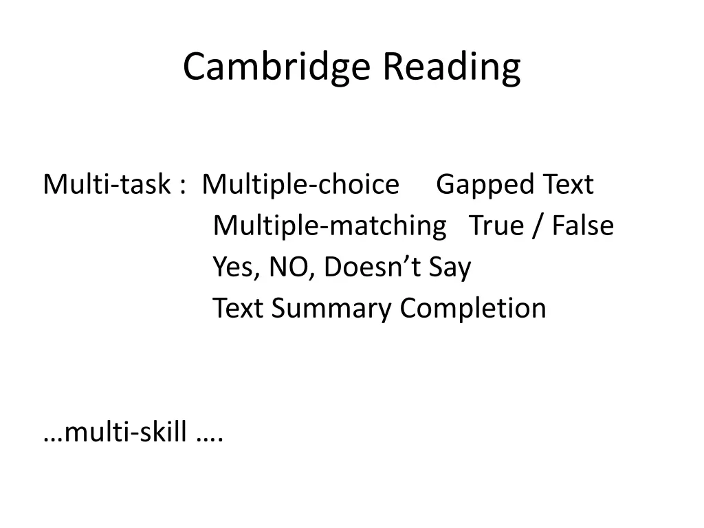 cambridge reading