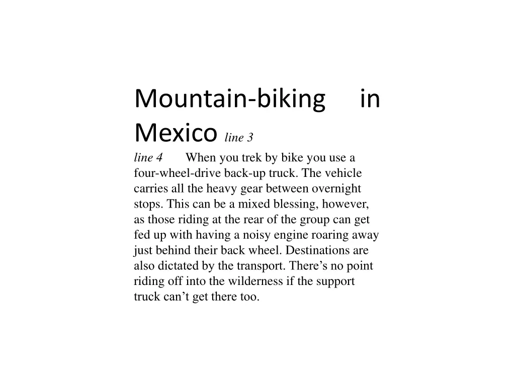 mountain biking mexico line 3 line 4 when