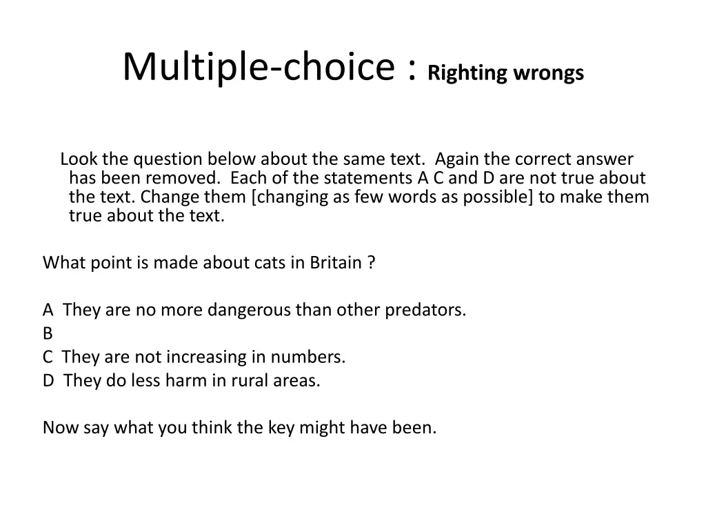 multiple choice righting wrongs