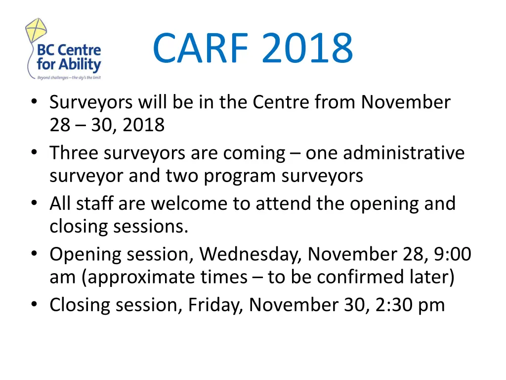 carf 2018