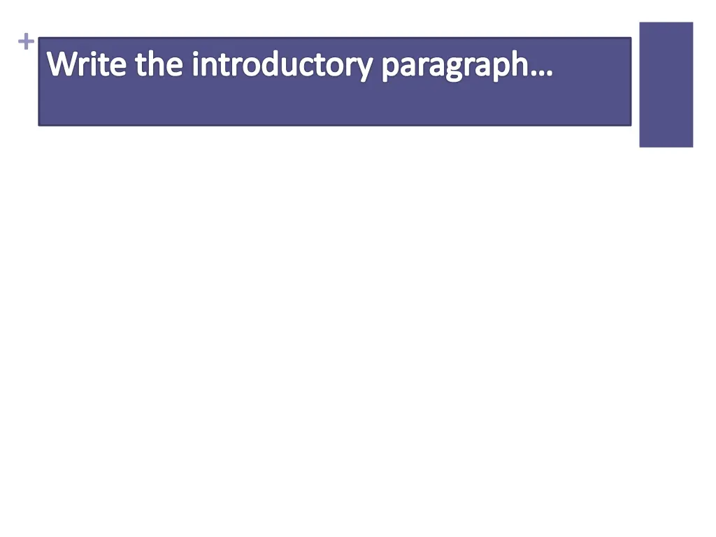 write the introductory paragraph