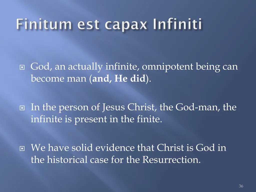 god an actually infinite omnipotent being