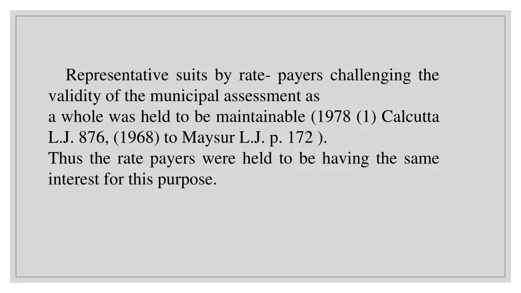 representative suits by rate payers challenging