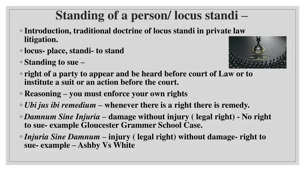 standing of a person locus standi introduction