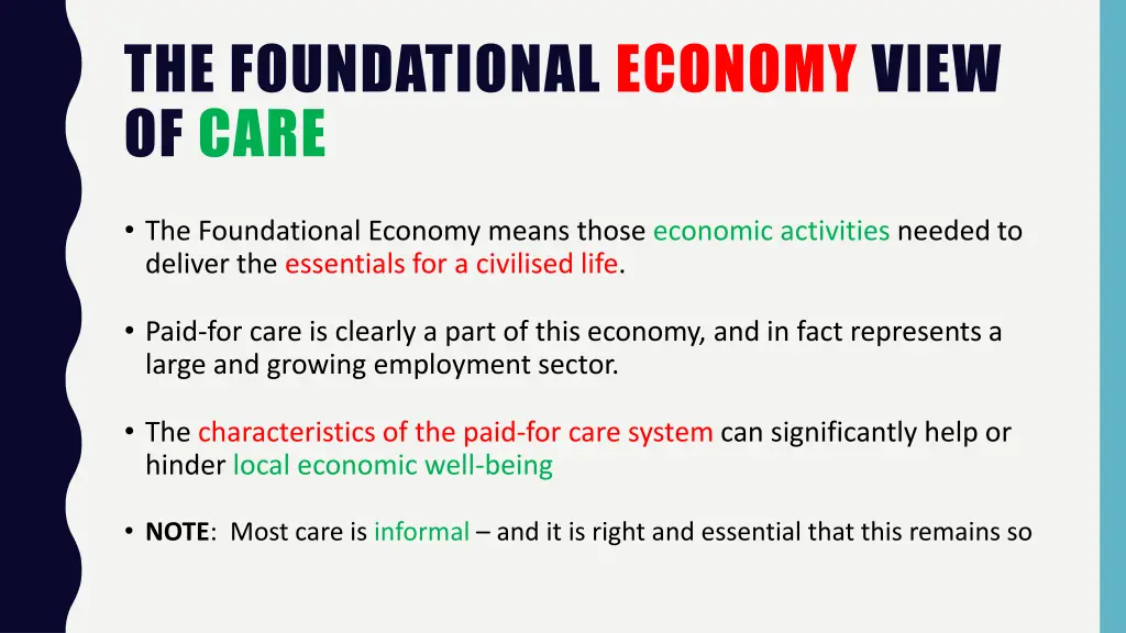 the foundational economy view of care