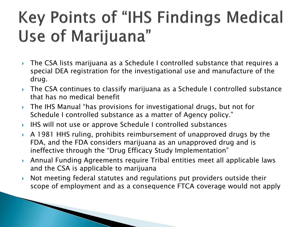 the csa lists marijuana as a schedule