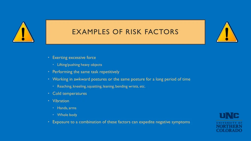 examples of risk factors