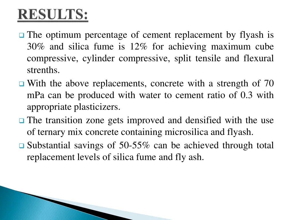 the optimum percentage of cement replacement