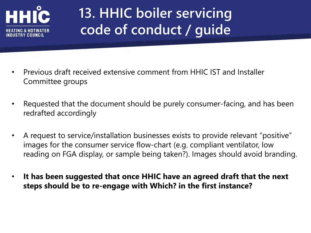 13 hhic boiler servicing code of conduct guide