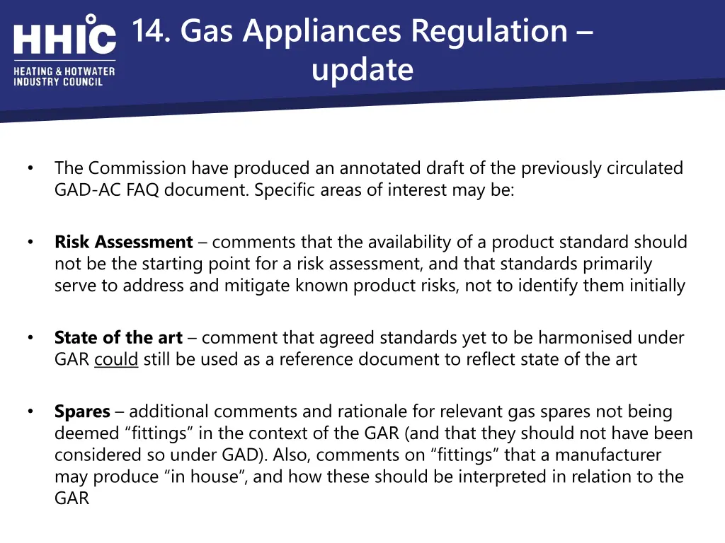 14 gas appliances regulation update