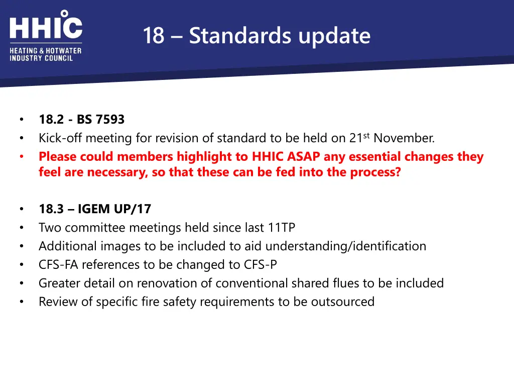 18 standards update