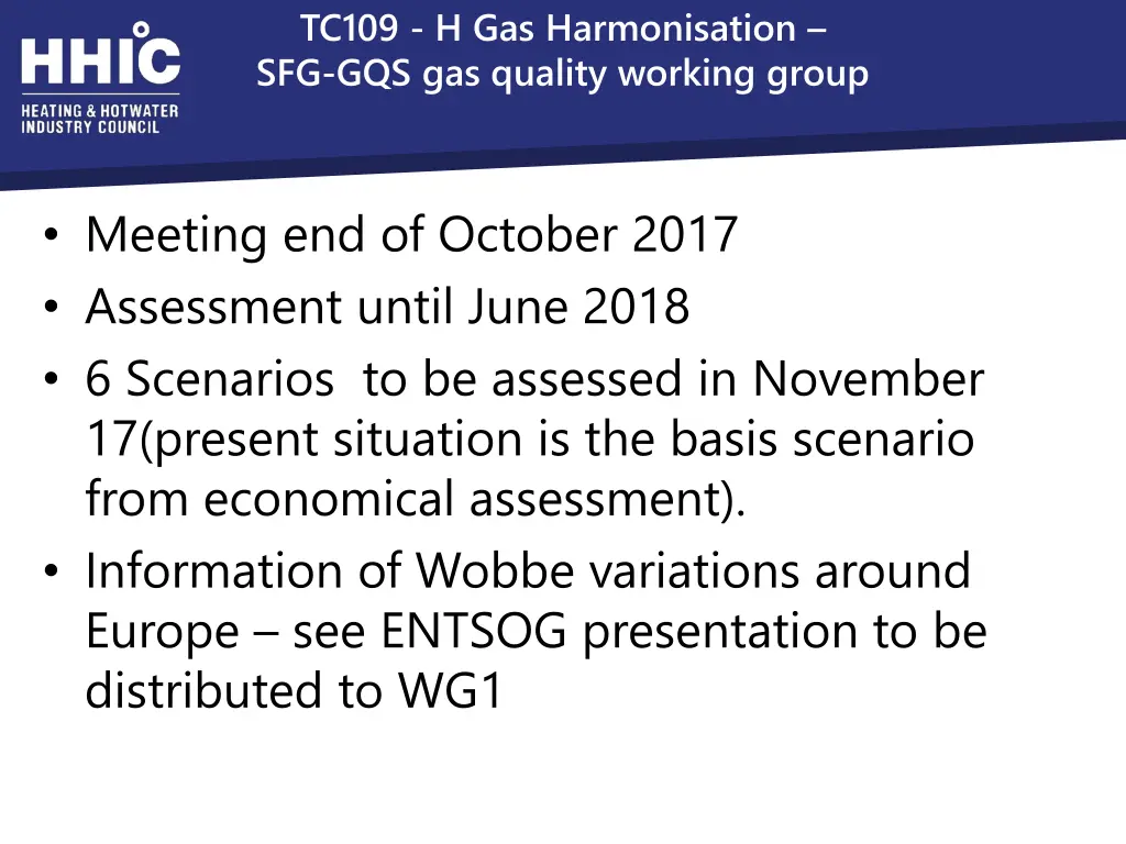 tc109 h gas harmonisation sfg gqs gas quality