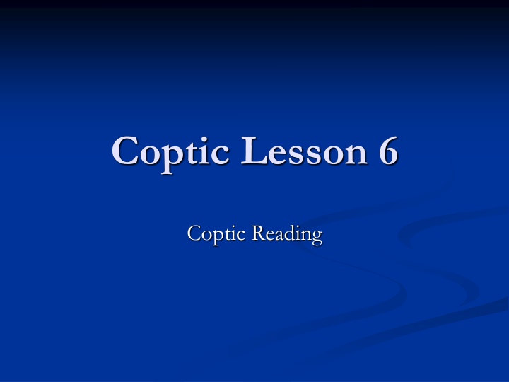 coptic lesson 6