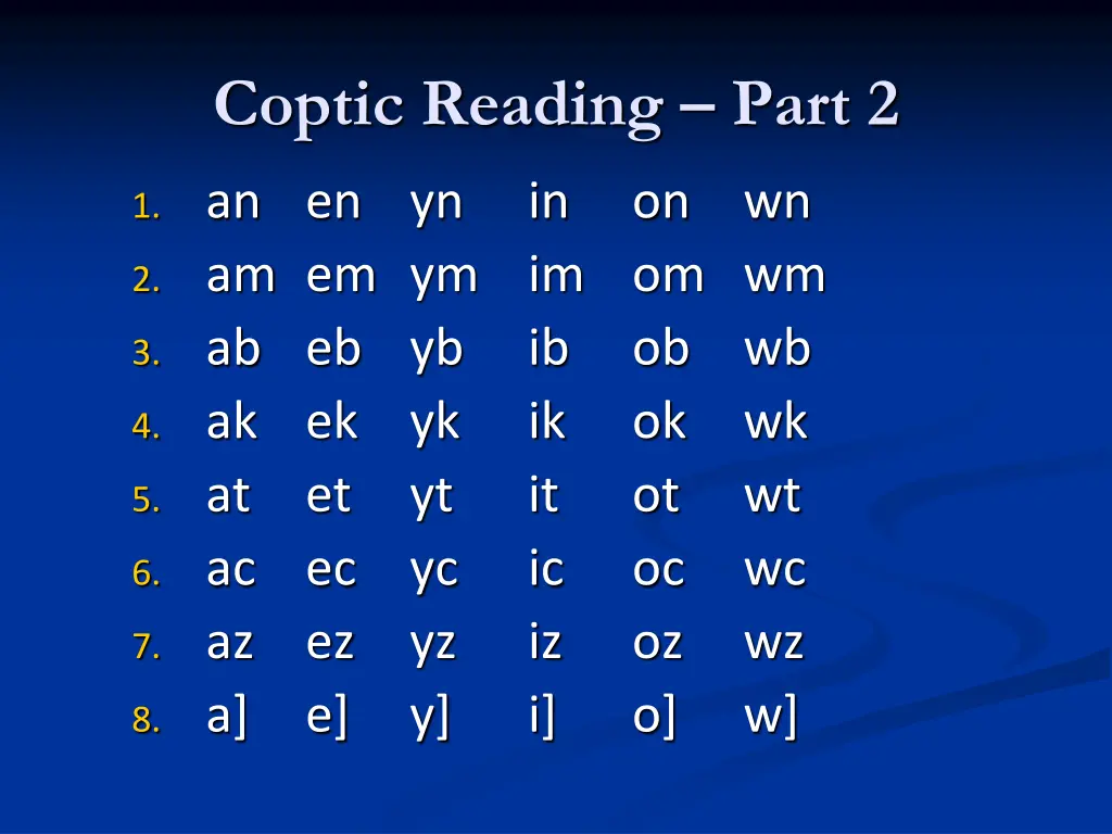 coptic reading part 2