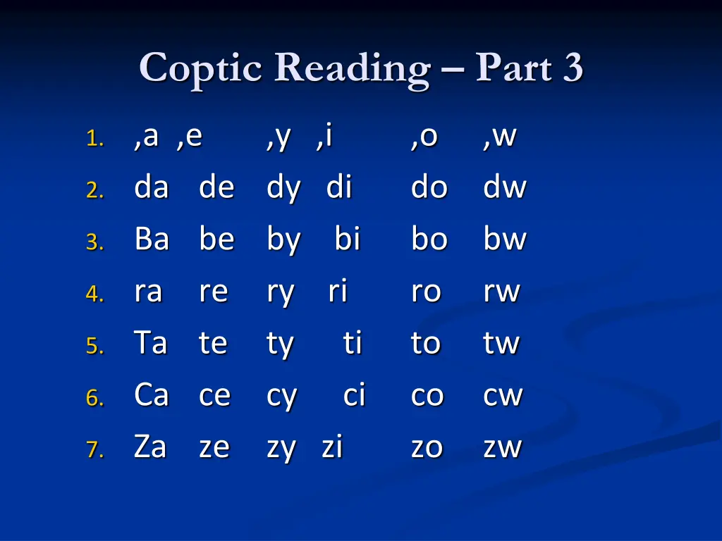 coptic reading part 3