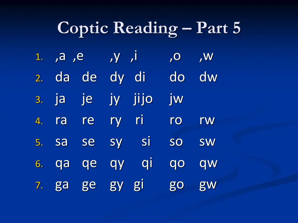 coptic reading part 5