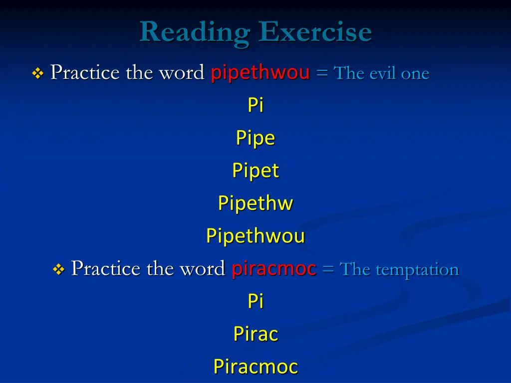 reading exercise 1