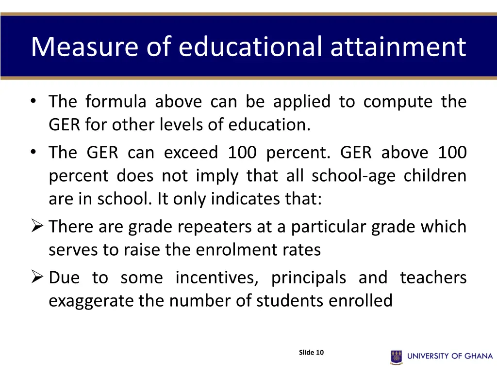 measure of educational attainment