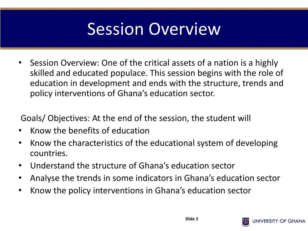 session overview