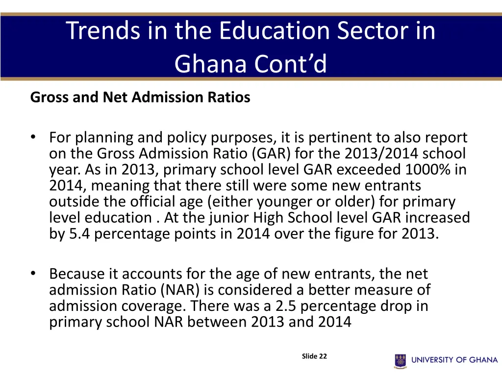 trends in the education sector in ghana cont d 4