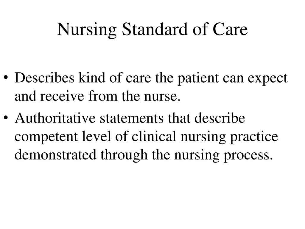 nursing standard of care