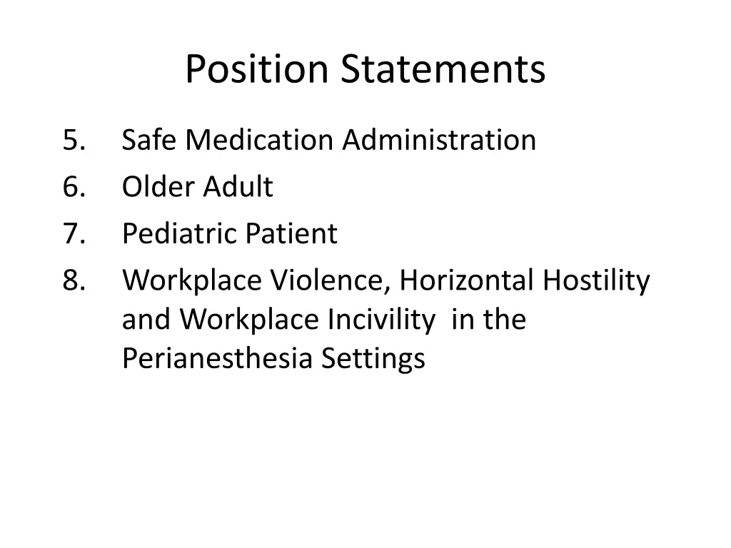 position statements