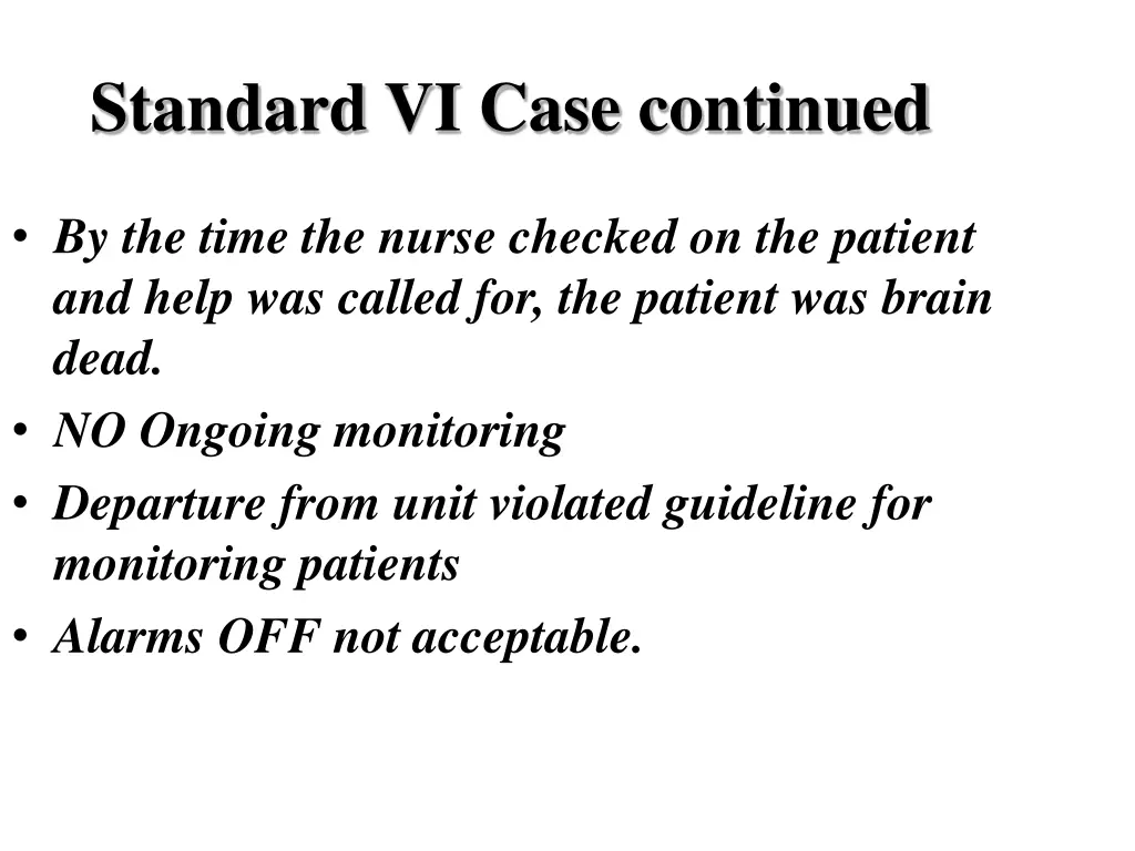 standard vi case continued