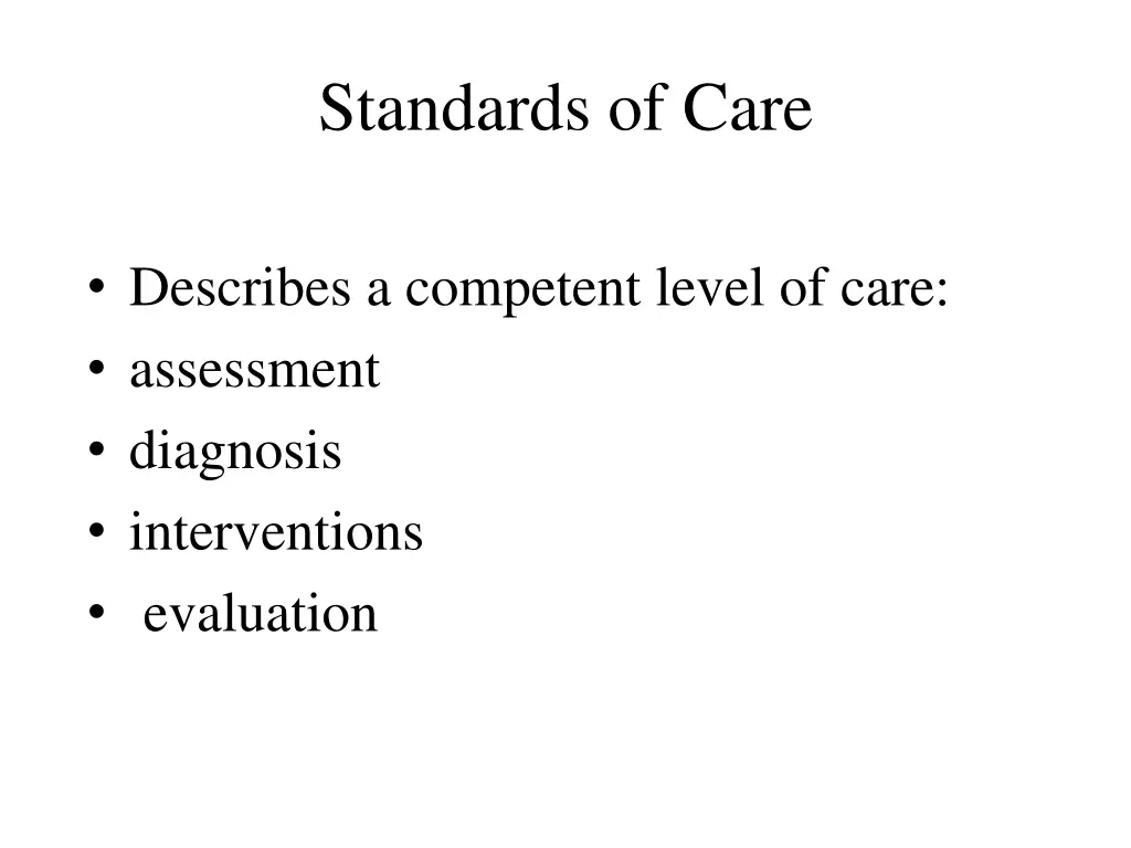 standards of care