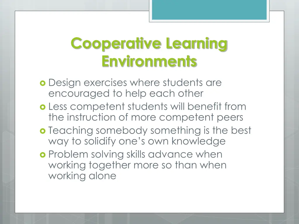 cooperative learning environments