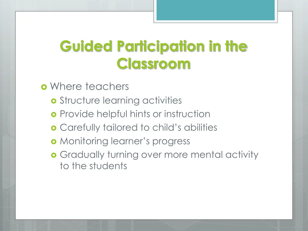 guided participation in the classroom