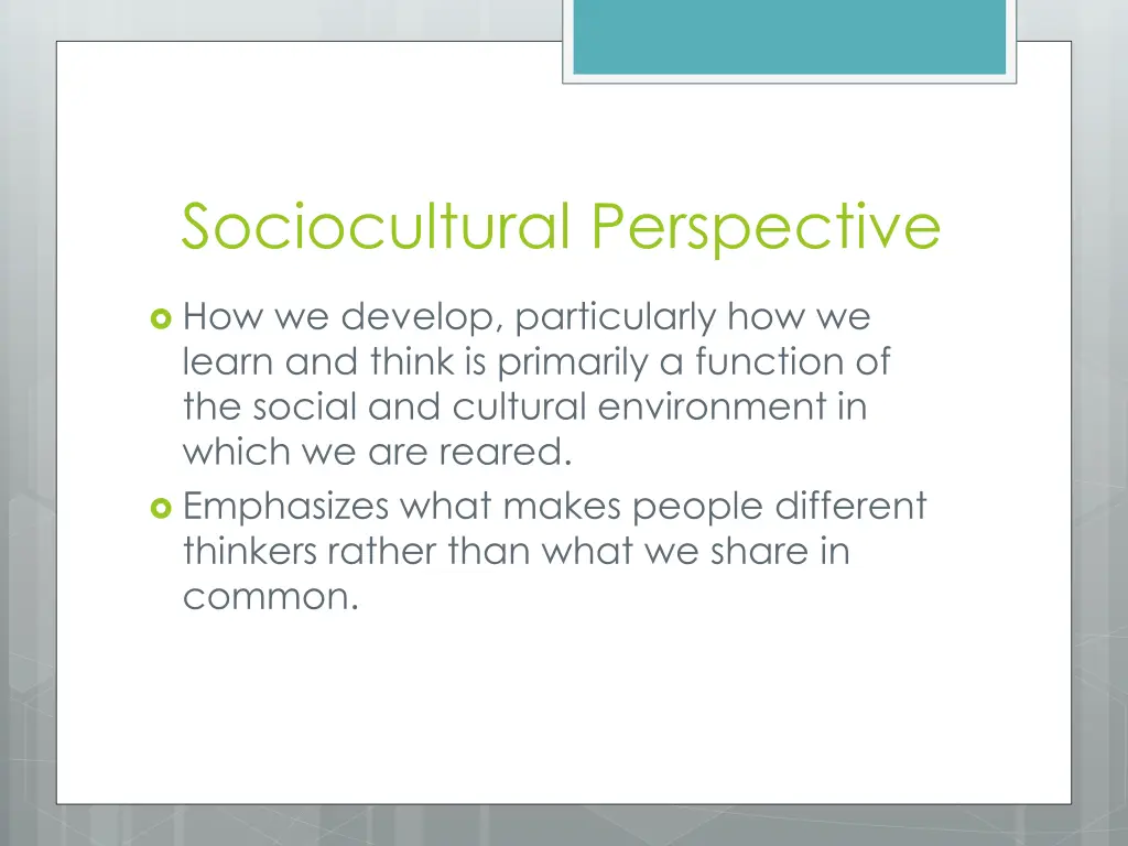 sociocultural perspective