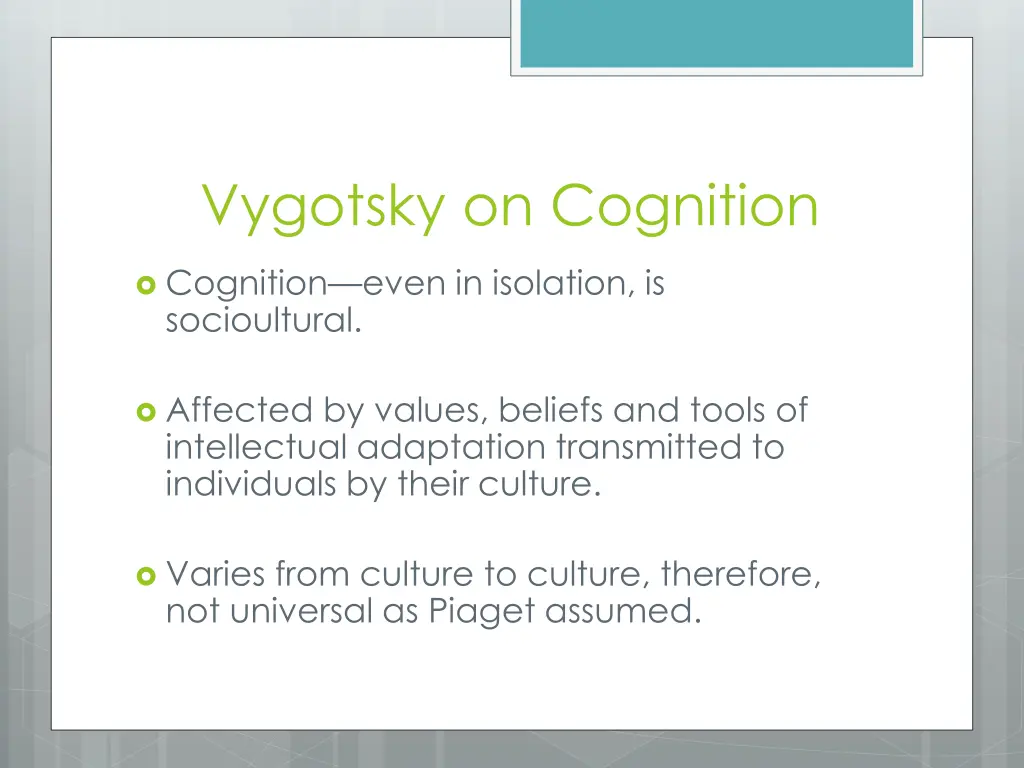 vygotsky on cognition