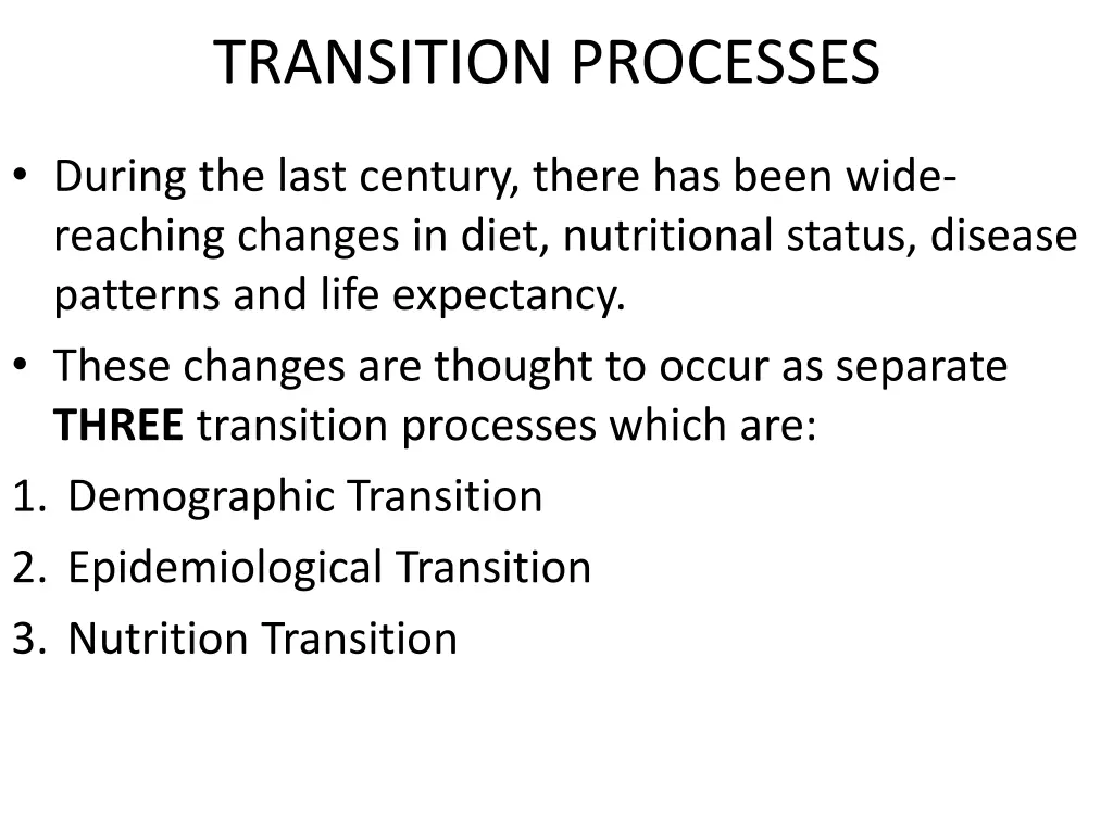 transition processes