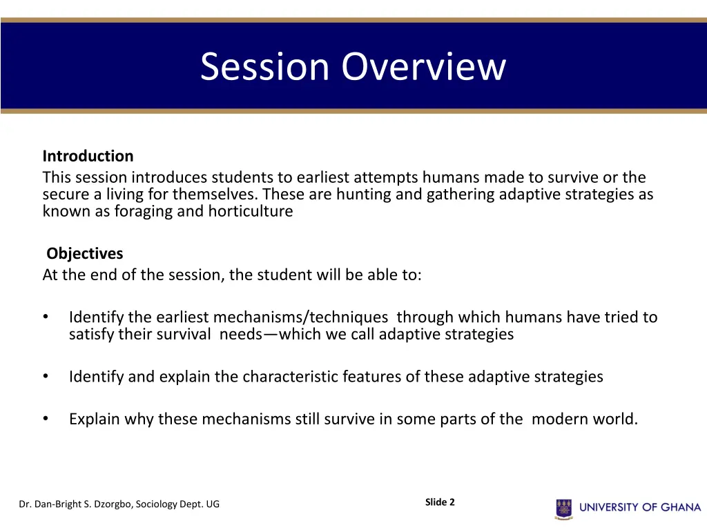 session overview