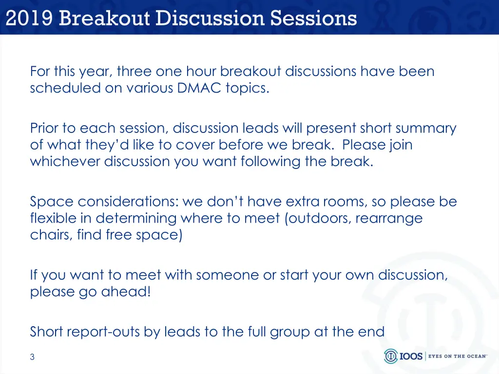 2019 breakout discussion sessions