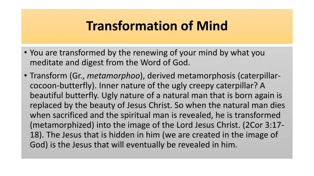 transformation of mind