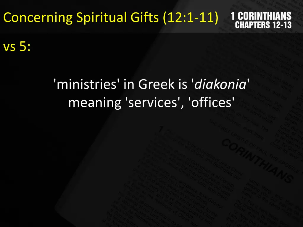 concerning spiritual gifts 12 1 11 3