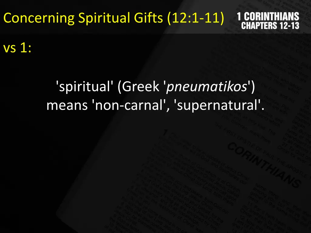 concerning spiritual gifts 12 1 11