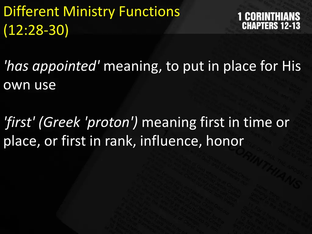 different ministry functions 12 28 30