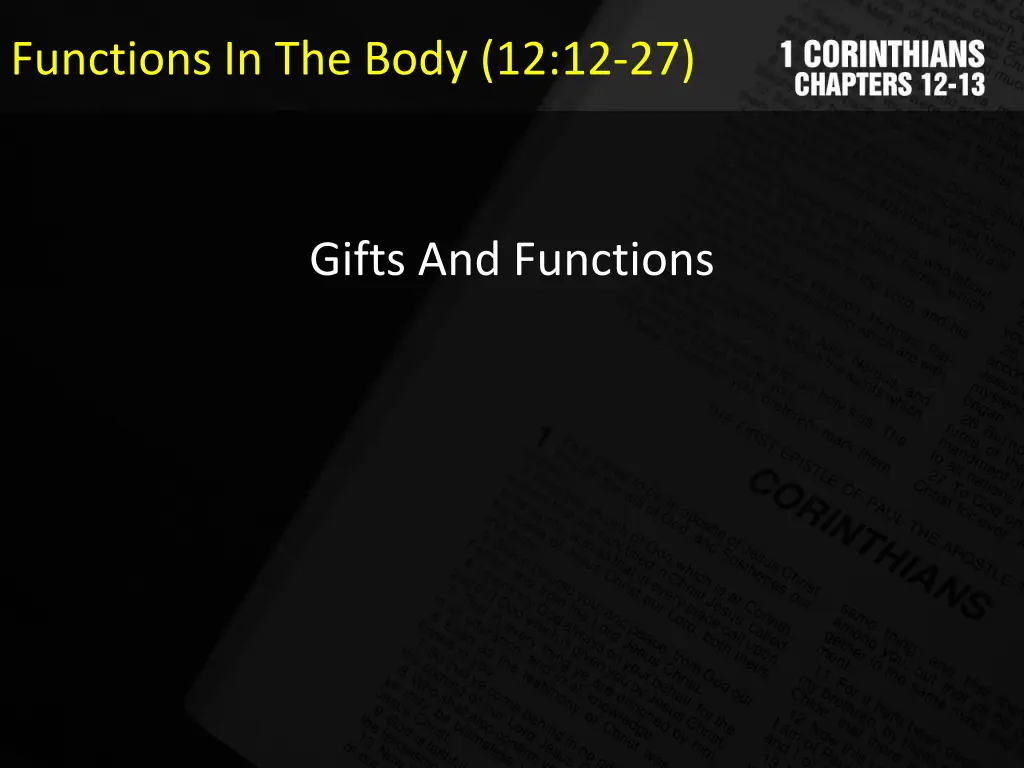 functions in the body 12 12 27 5