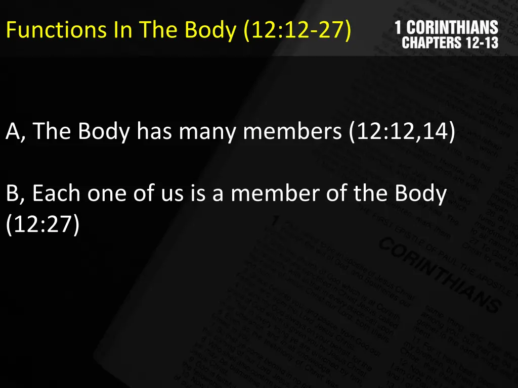 functions in the body 12 12 27