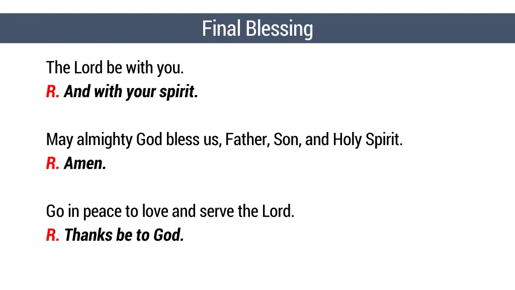 final blessing