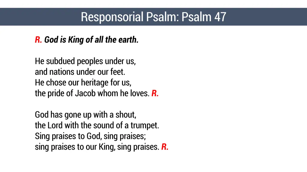 responsorial psalm psalm 47 1