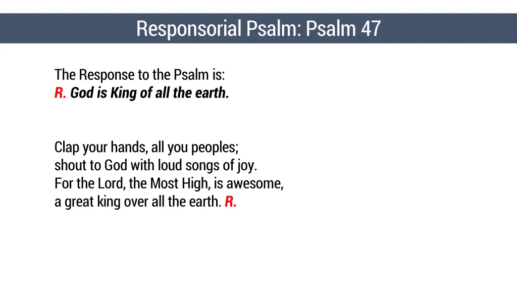 responsorial psalm psalm 47