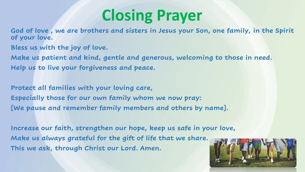 closing prayer